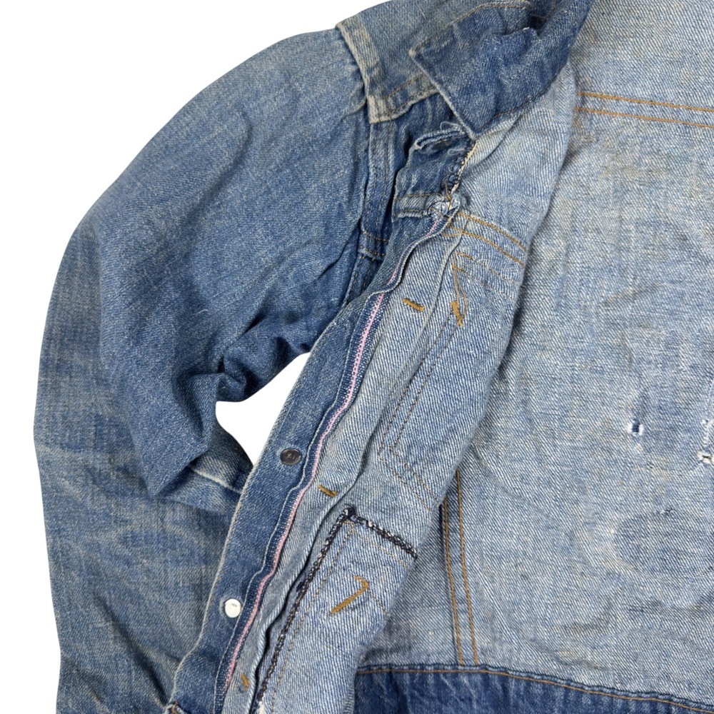Vtg Ranchcraft Denim Jacket Boys Youth L Selvedge JCPenney Type II Style 50s 60s - Picture 7 of 15